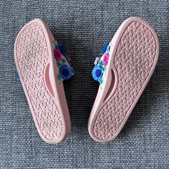 Kate Spade Skye Floral Leather Pool Slide Sandals Size 8.5 - Picture 7 of 10